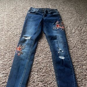 Embroidered Blue Jeans